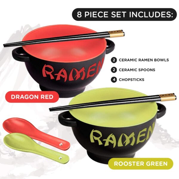 Japanese Ceramic Ramen Bowl Set - Image 2