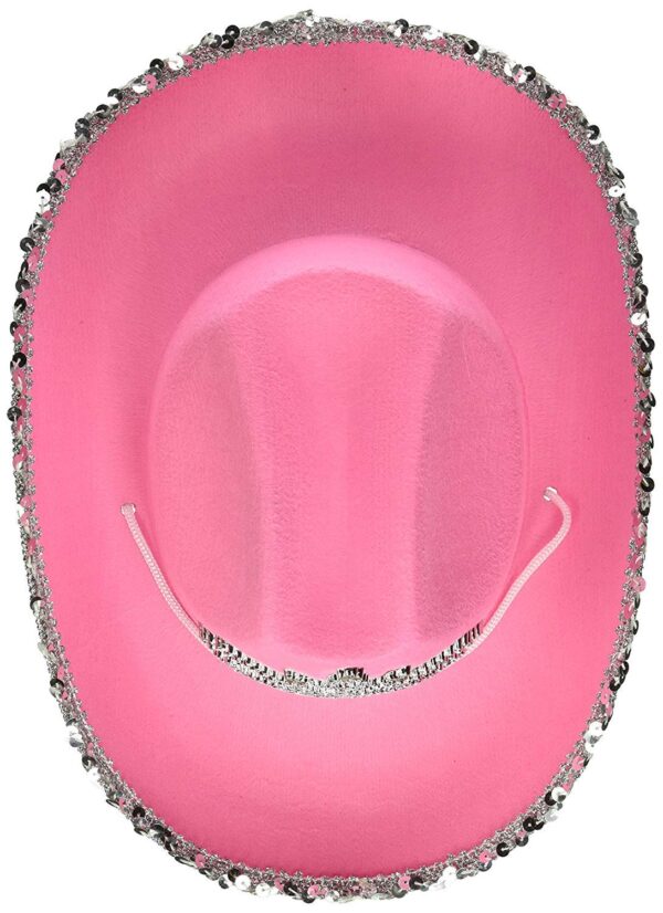 Pink Cowboy Hat with Blinking Tiara - Image 3