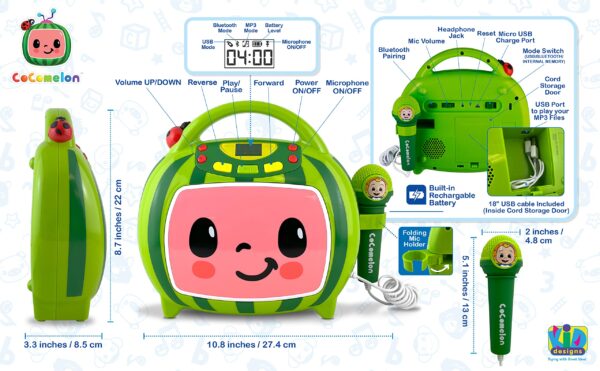 eKids Cocomelon Karaoke Machine - Image 6